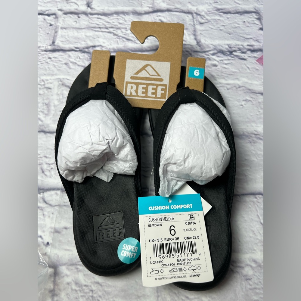 Reef Women's Black Cushion Comfort Sandals